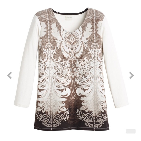 ZENERGY Elsie Beaded Paisley Top Chicos size 2 is US 12/L - Picture 9 of 10